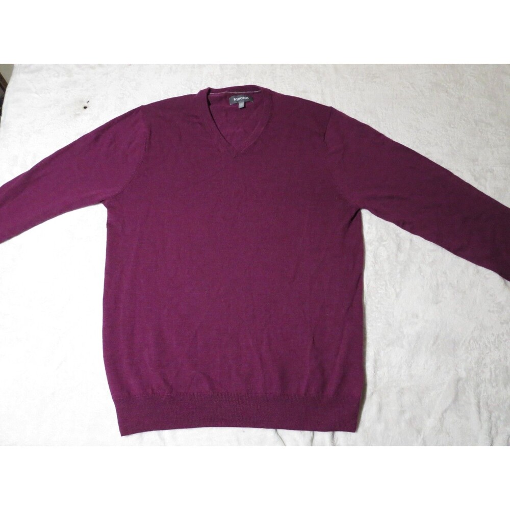Bonobos 100% Extra Fine Merino Wool V-Neck Pull Over Long Sleeve Large